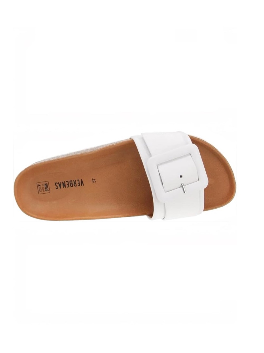 Verbenas Reiko White Leather Buckle Slide Women’s Size 7.5 US/38 EU NWOB - Picture 14 of 16